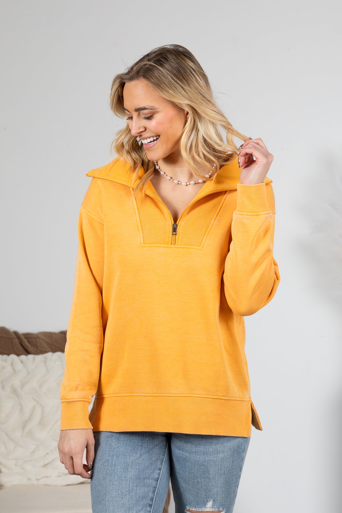 Cozy Campfire 1/4 Zip Pigment Dyed Pullover