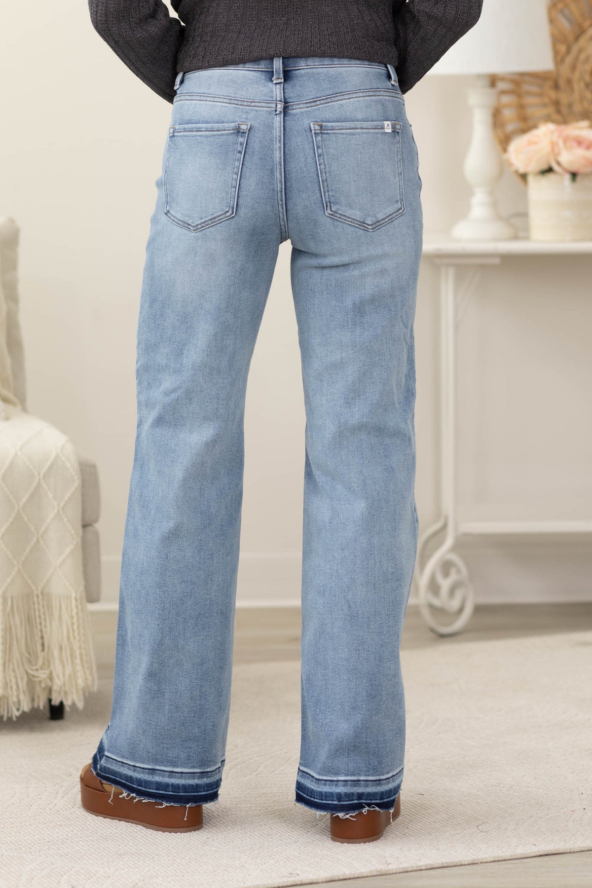 J21 Light Wash High Rise Wide Leg Jeans