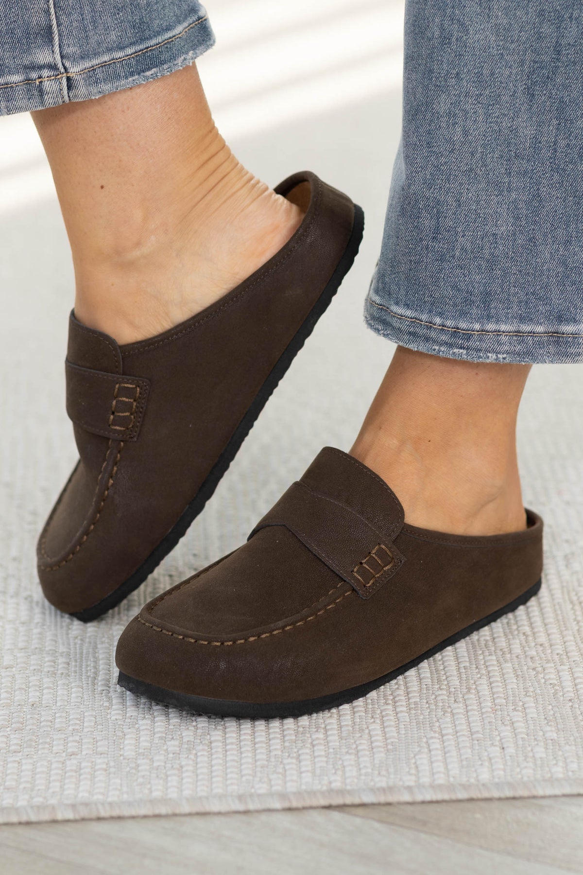 Brown Soft Footbed Suede Clog