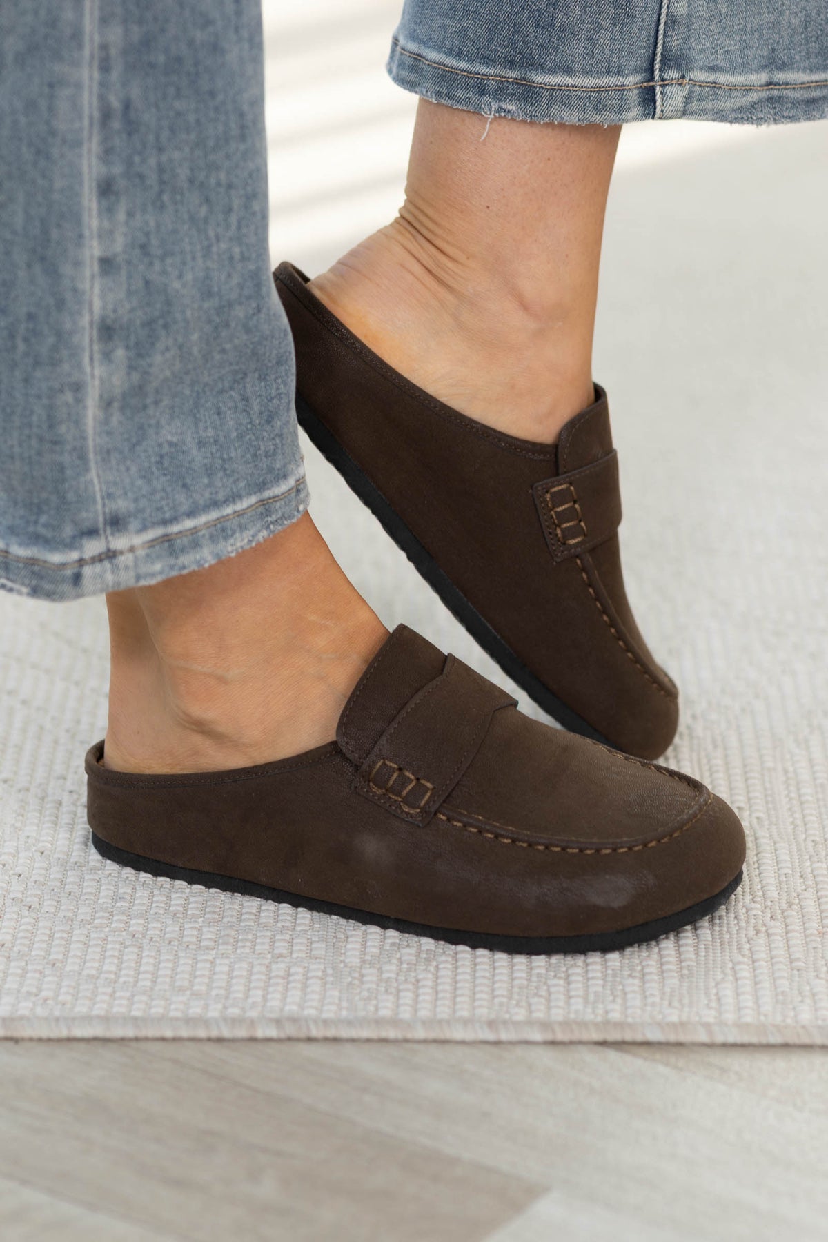 Brown Soft Footbed Suede Clog