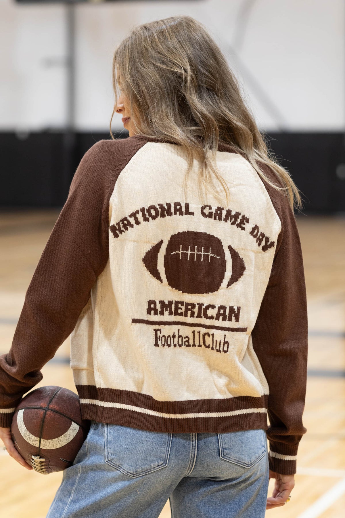 Brown And Cream National Game Day Cardigan
