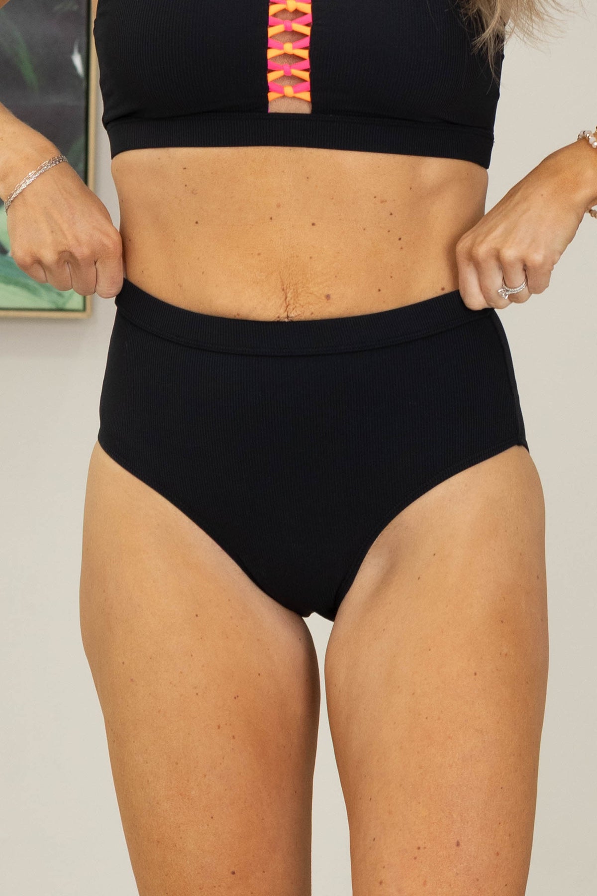 Feeling The Summer Breeze Ribbed Swim Bottoms