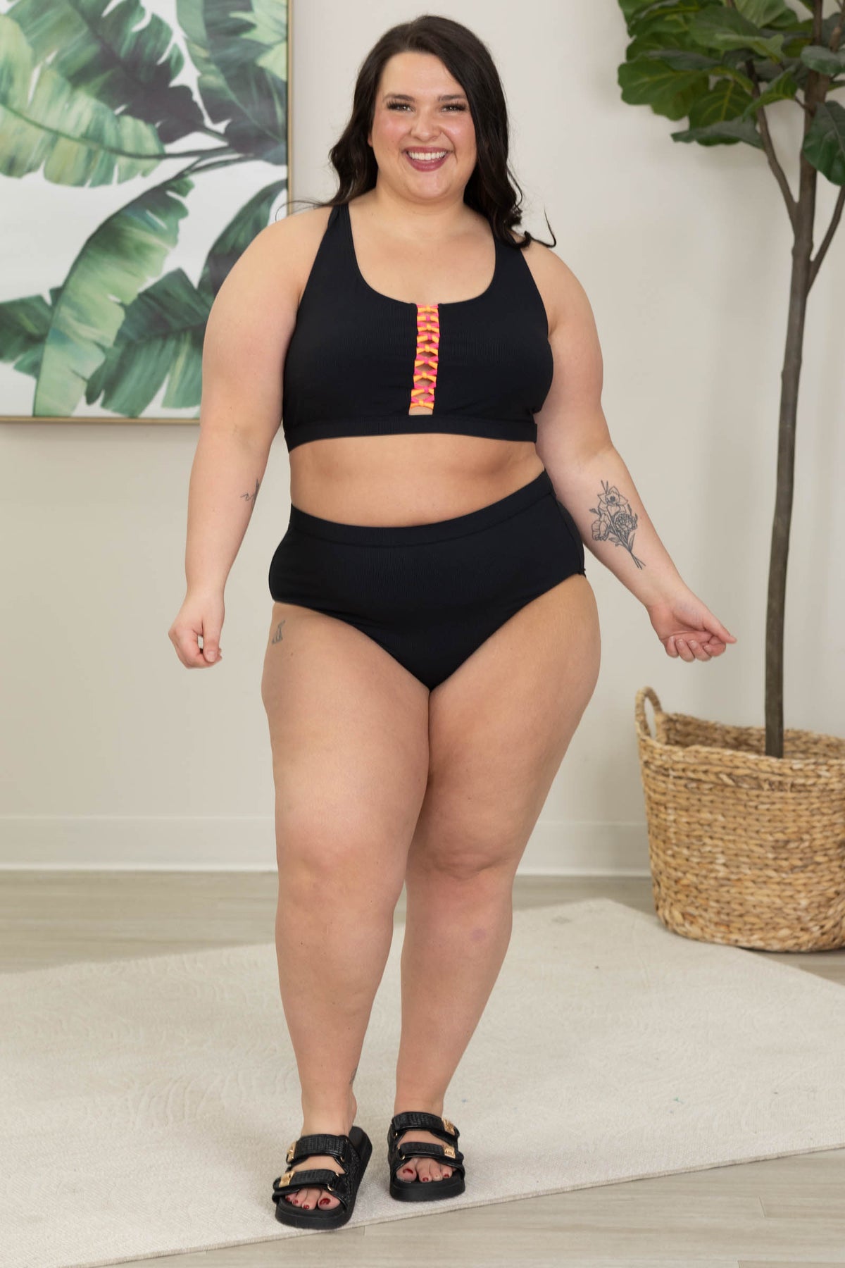 Feeling The Summer Breeze Ribbed Swim Bottoms