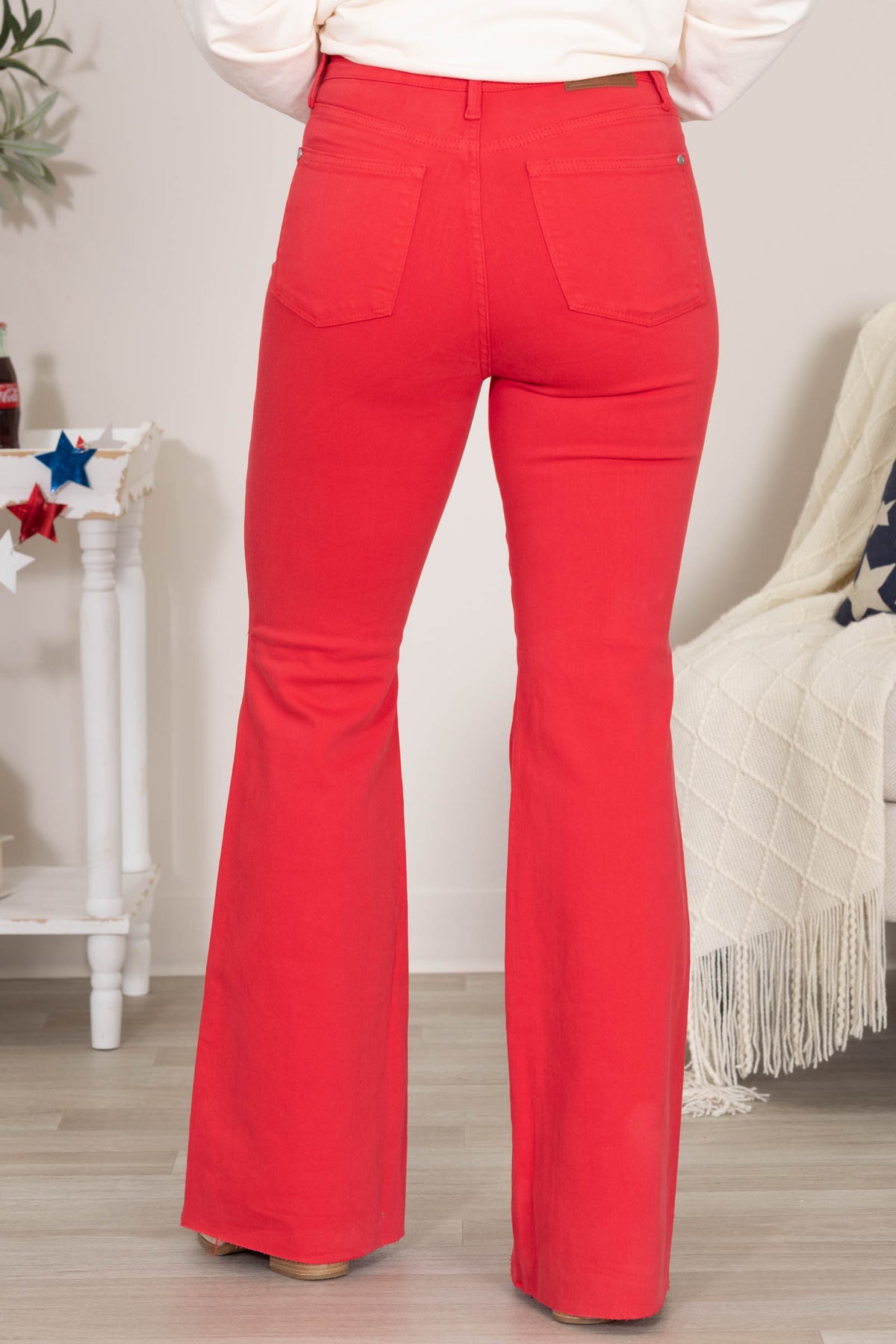 Judy Blue Red Garment Dyed Tummy Control Jeans