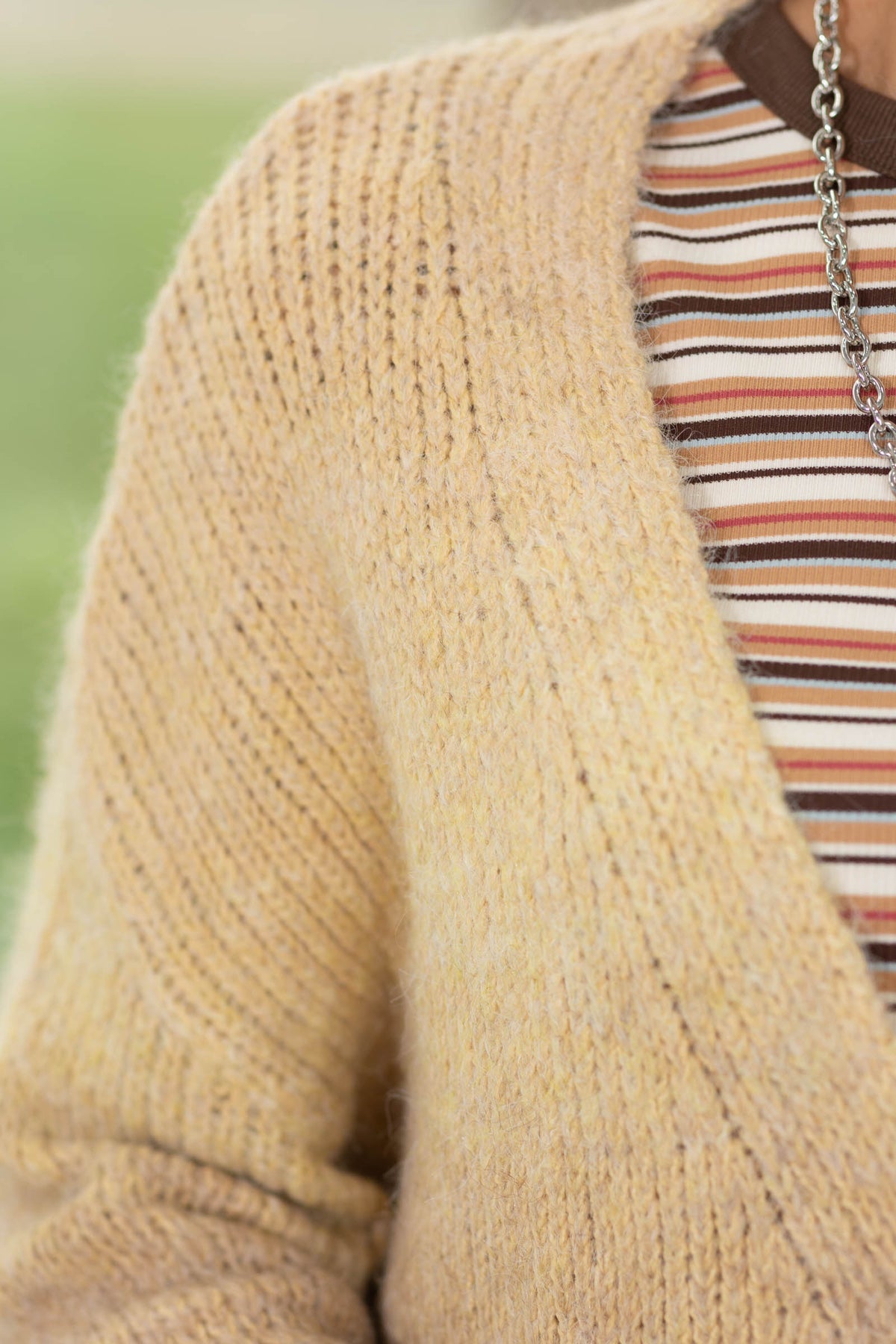 Yellow Gradient Wool Button Cardigan