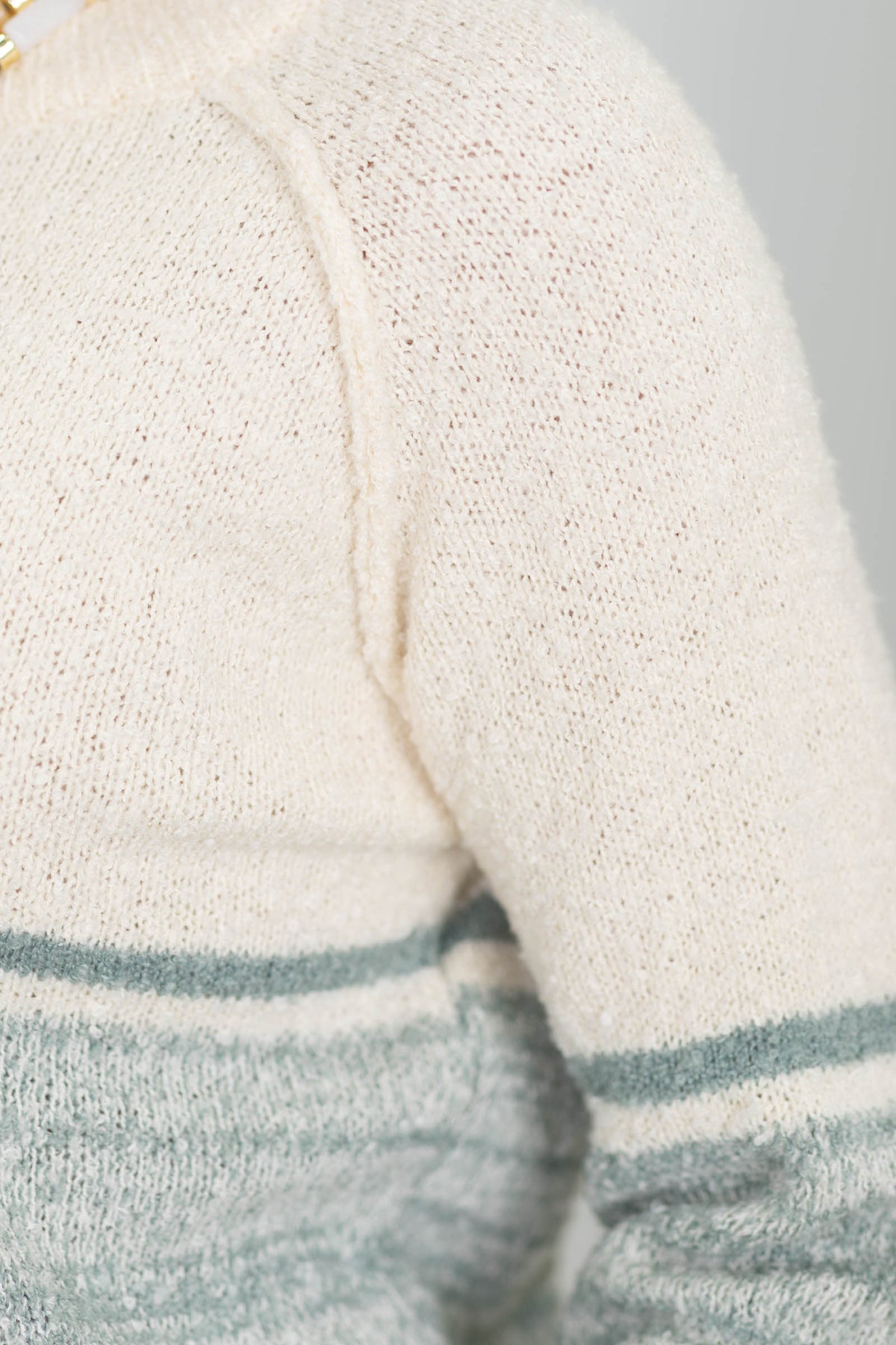 Soft Fluffy Sweater With Stripe Detail