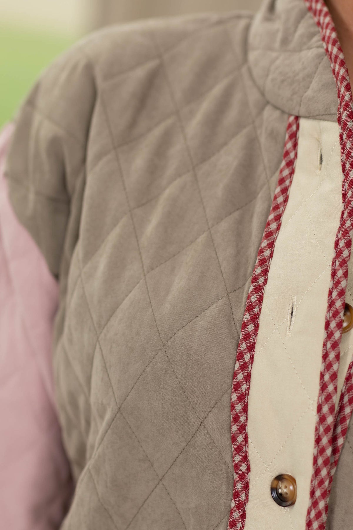 Staccato Quilted Colorblock Button Down Jacket