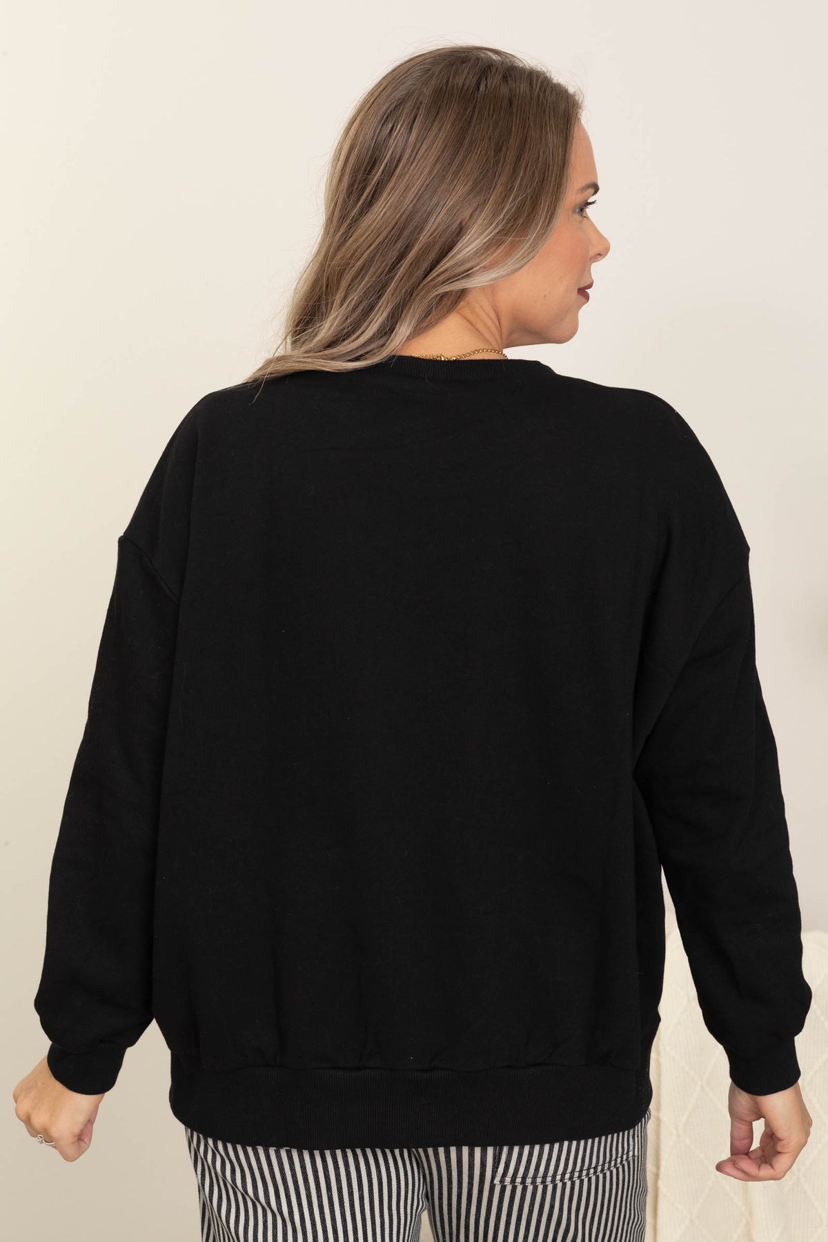 Round Neck Long Sleeve Knit Tops With Pockets