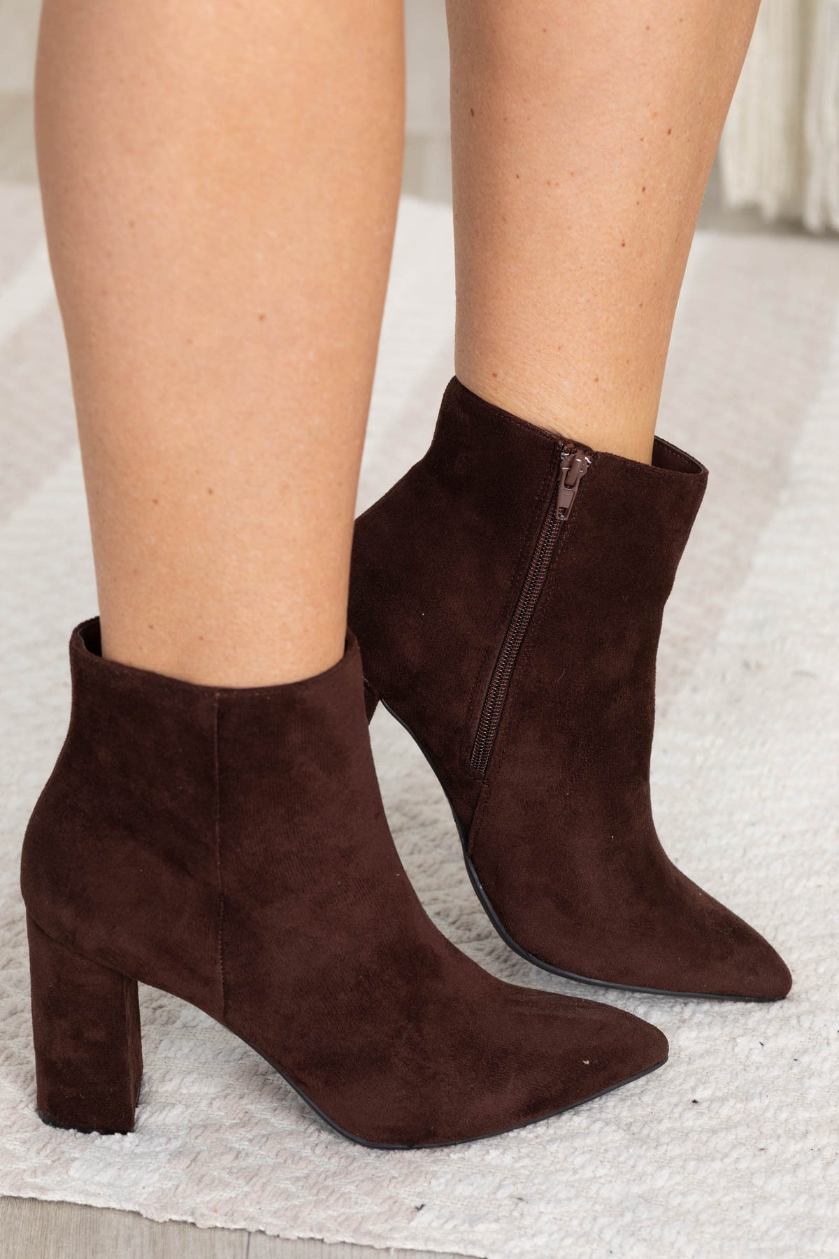Pointed Toe Chunky Heel Booties