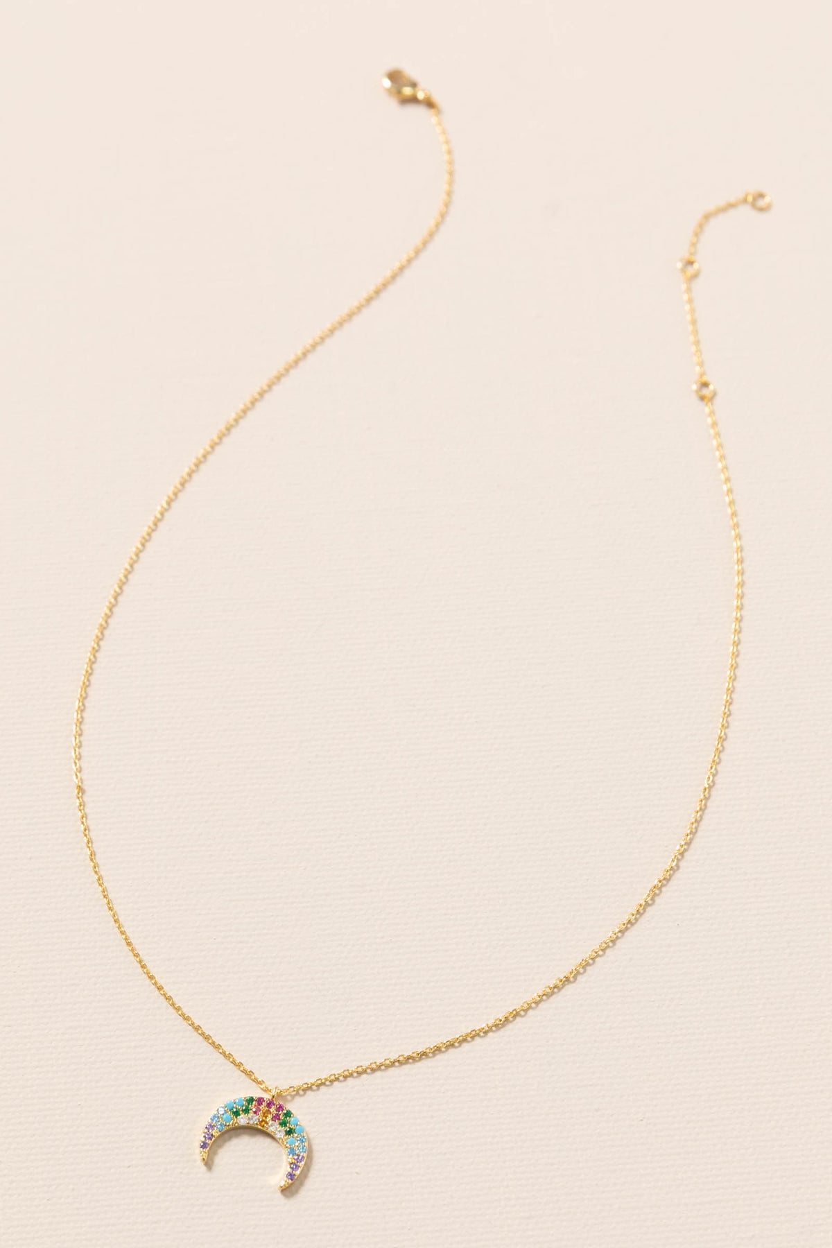 Celestial Pave CZ Crescent Moon Necklaces