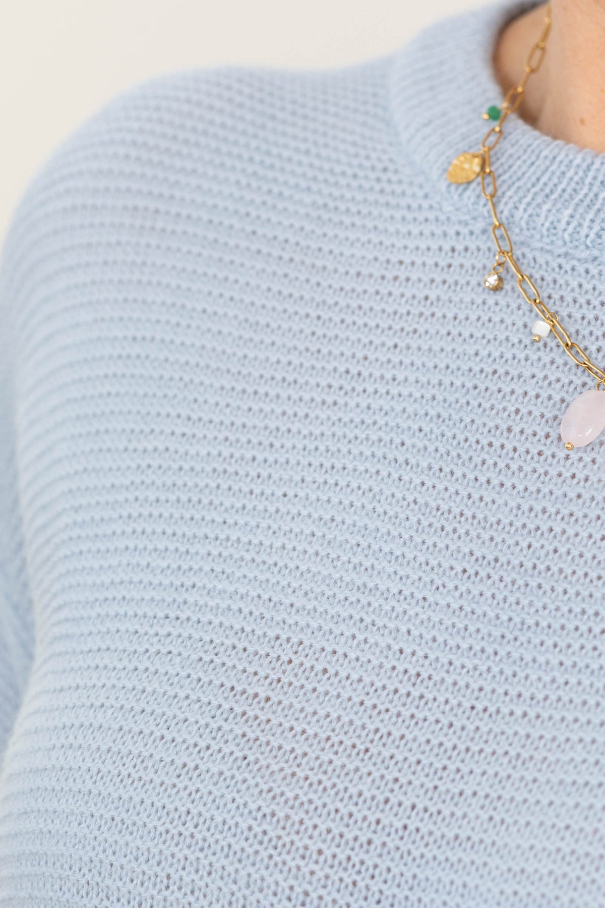 Boyfriend Fit Sweater With Ribbed Cuff Detail