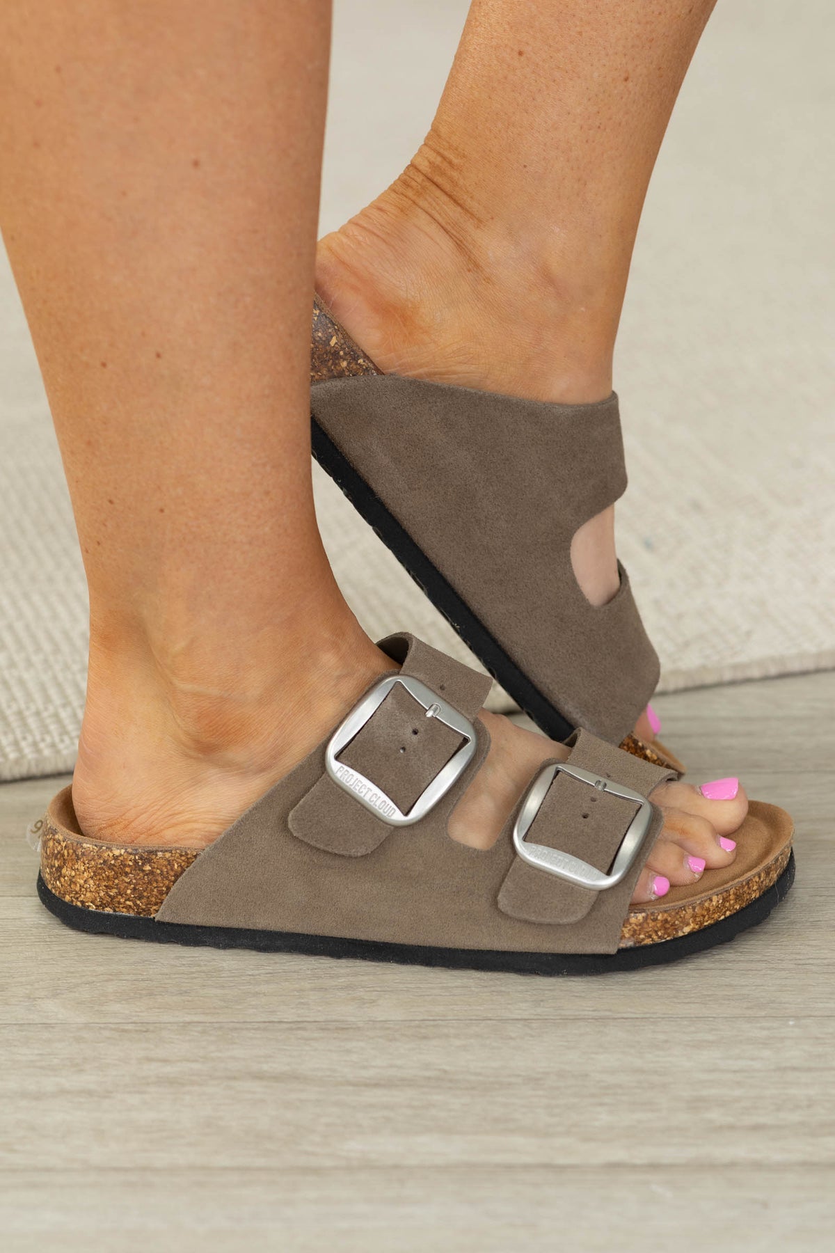 Double Strap Sandals With Buckles