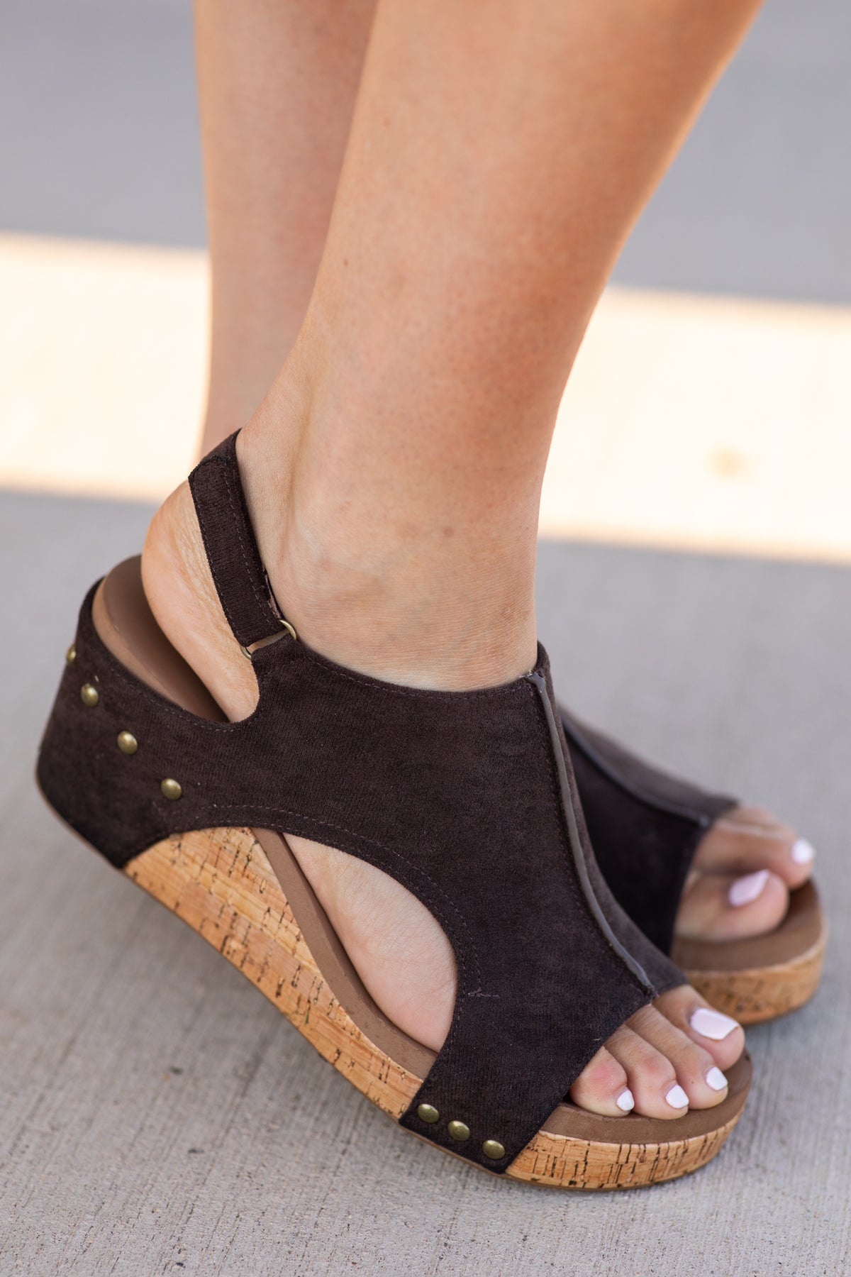 Corkys Carley Suede Wedge Sandals