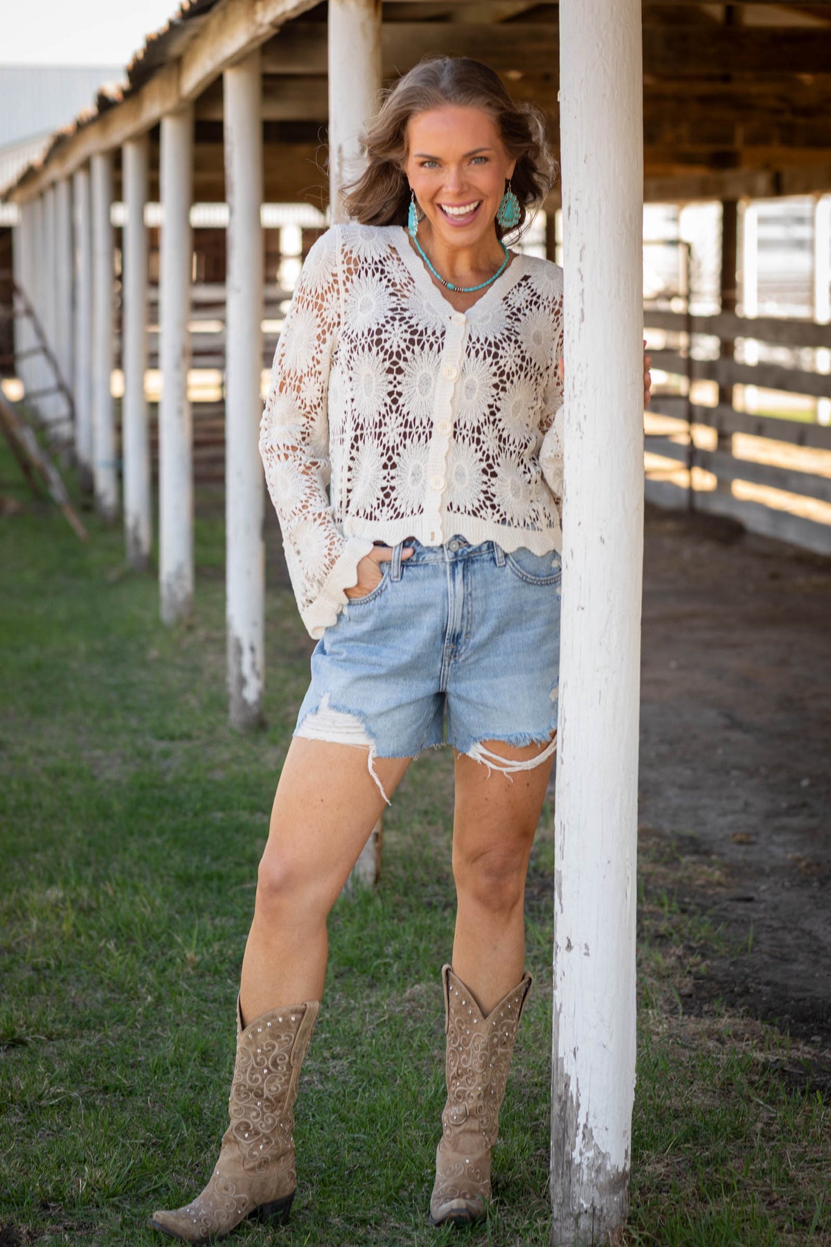 Hidden Medium Light Distressed Shorts- 100% Cotton