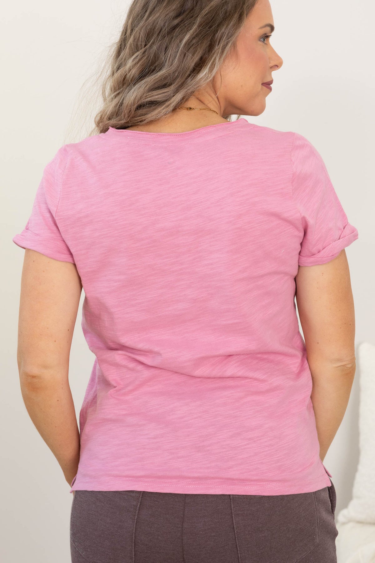 Raw Edged Basic Slub Knit Tops