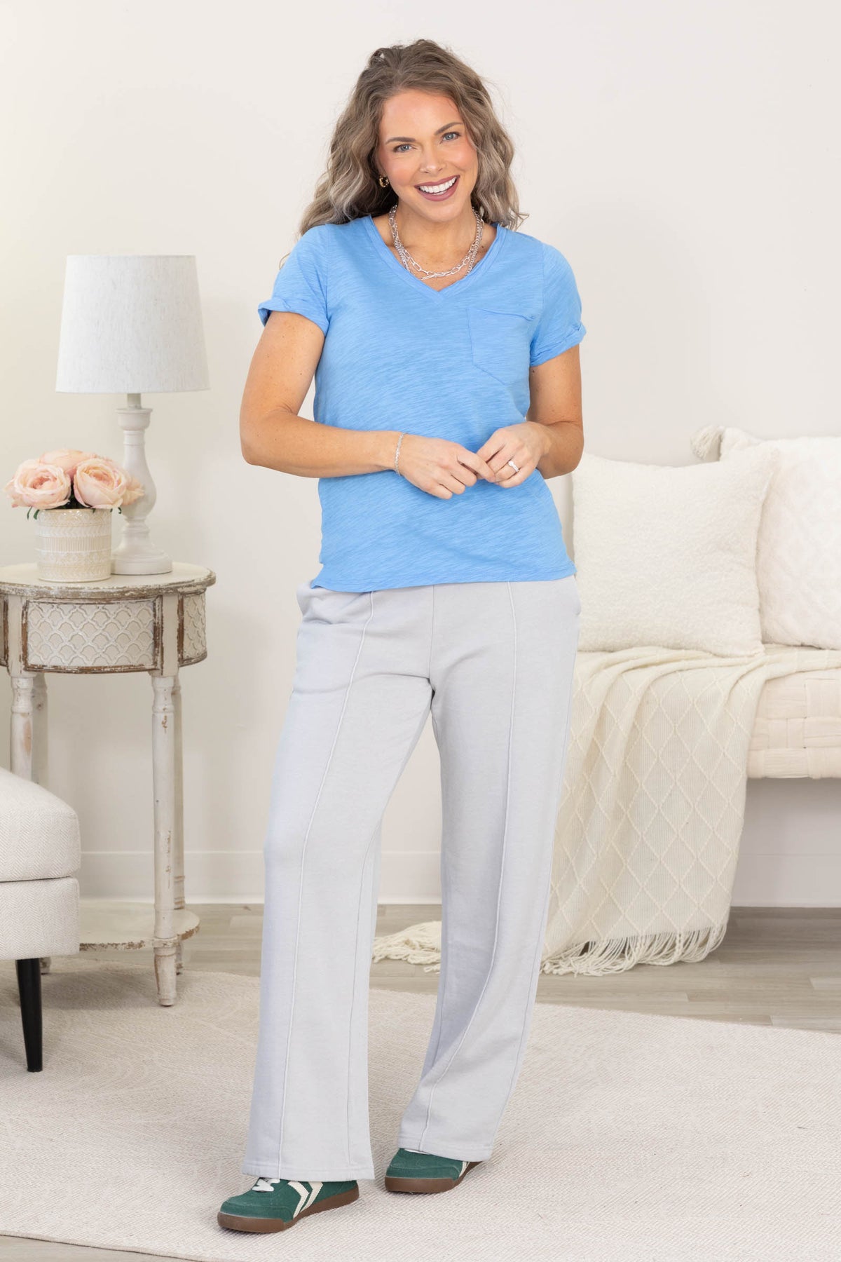 Raw Edged Basic Slub Knit Tops