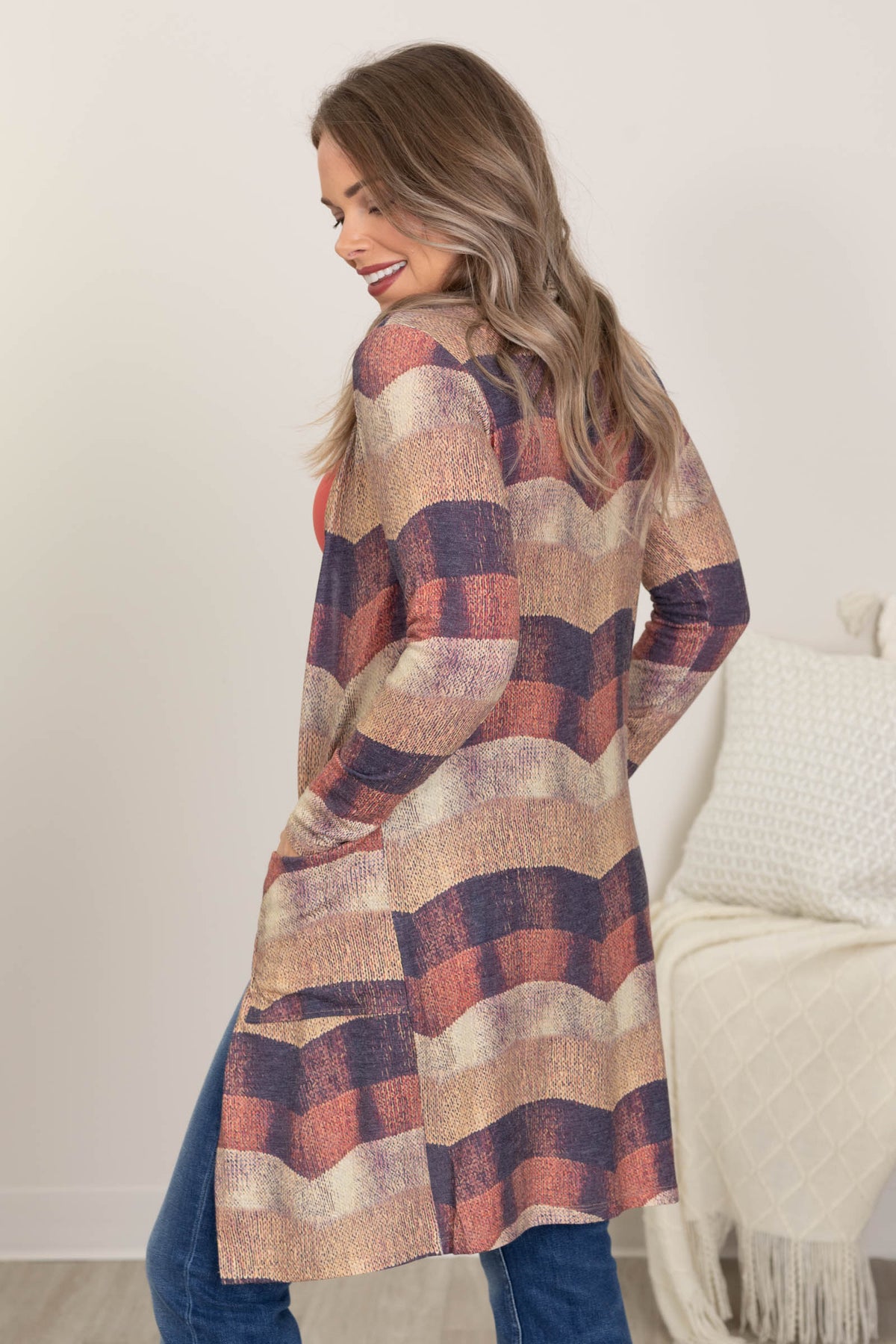 Mocha Fall Stripe Cardigan