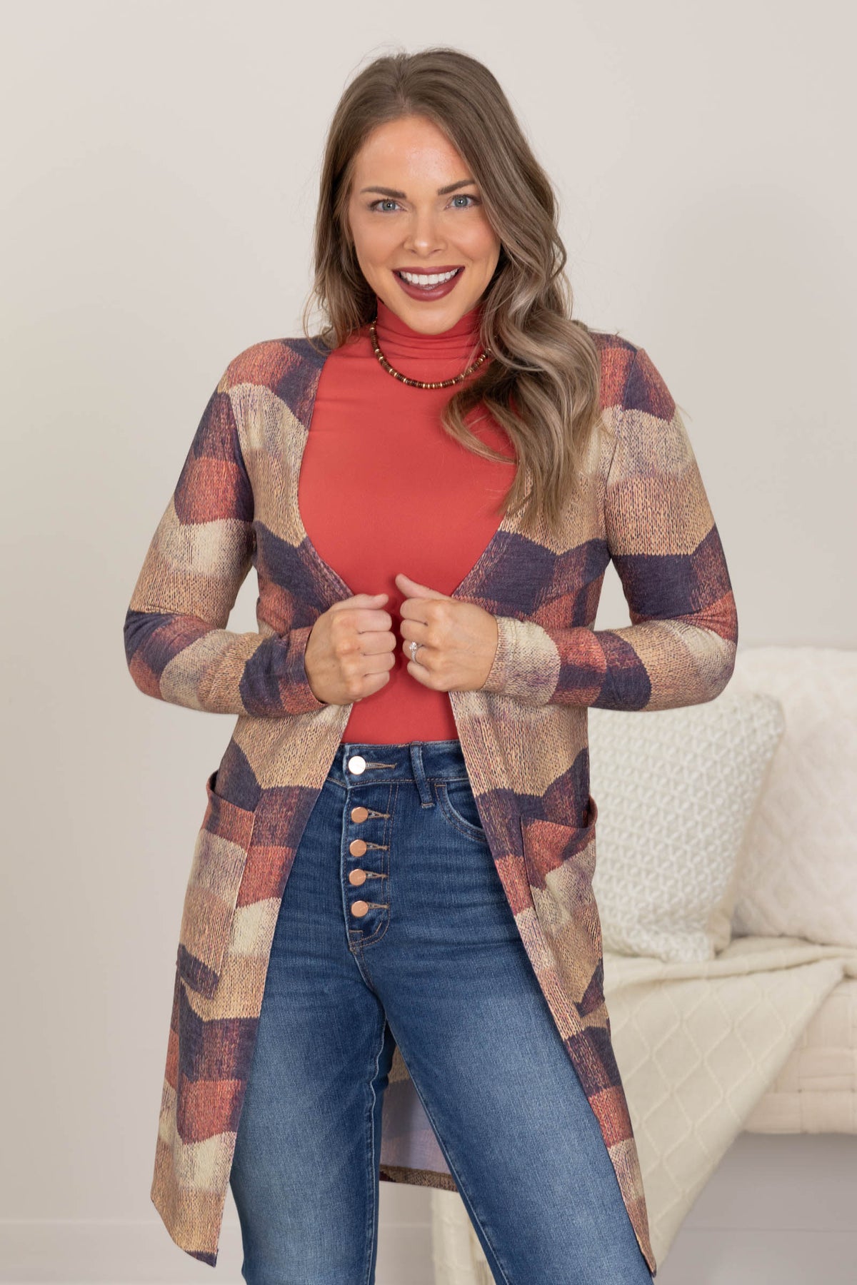 Mocha Fall Stripe Cardigan