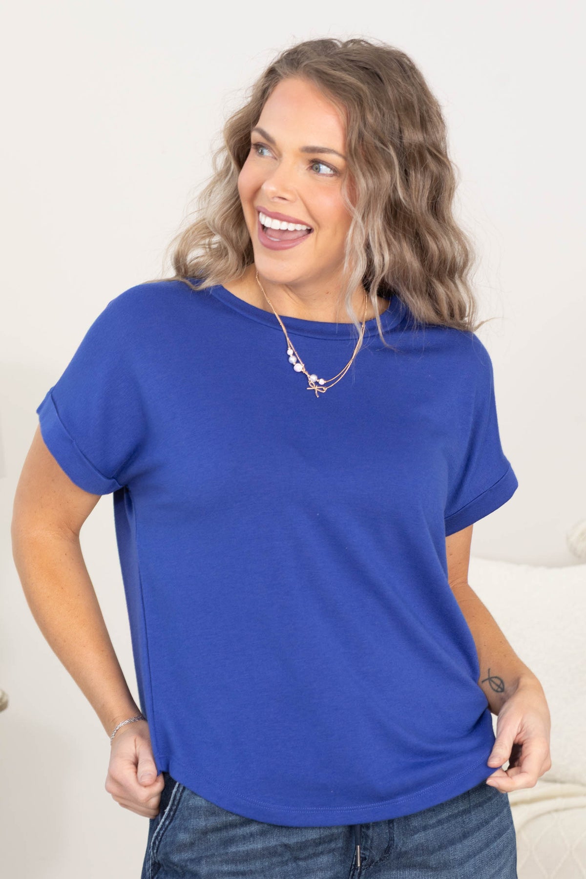 Solid Everyday Terry Knit Tops