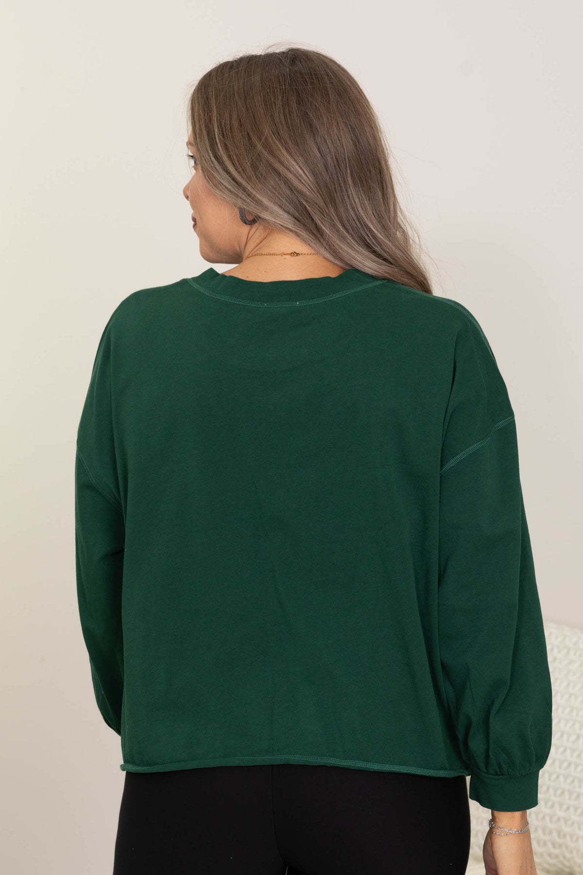 Cotton Relax Fit Long Sleeve Knit Tops