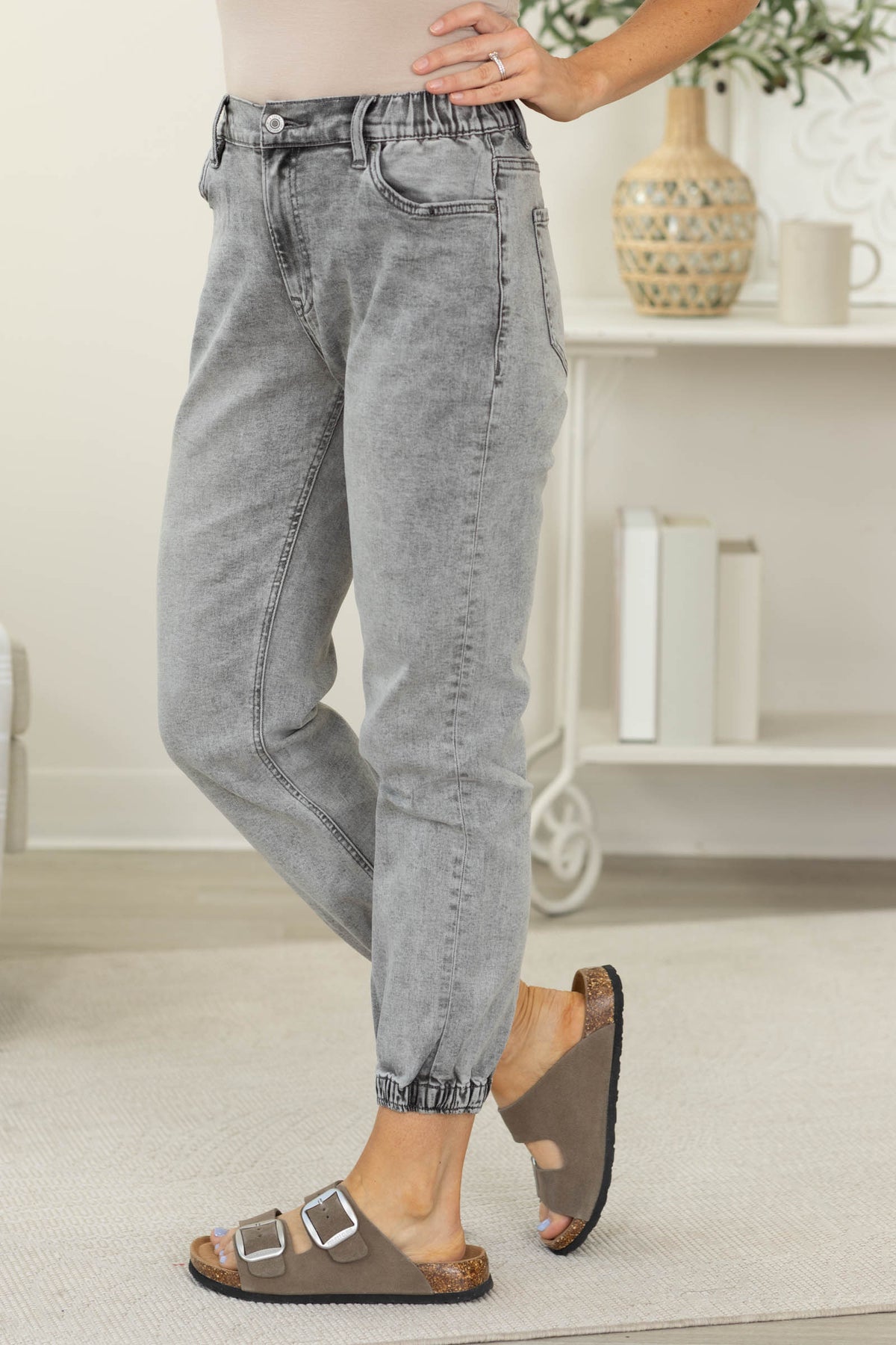 Mica Vintage Grey Washed Jogger Jeans