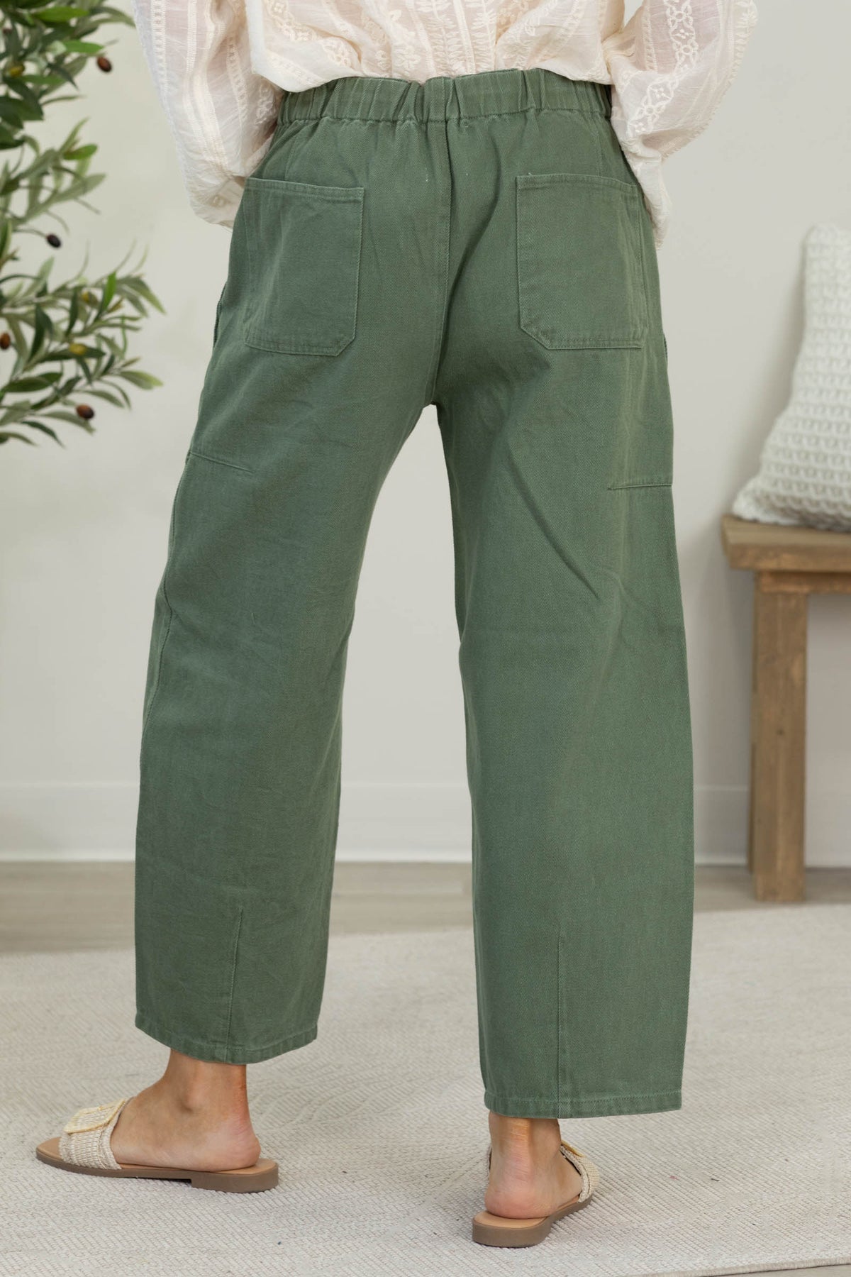 Vintage Wash Relaxed Fit String Pants