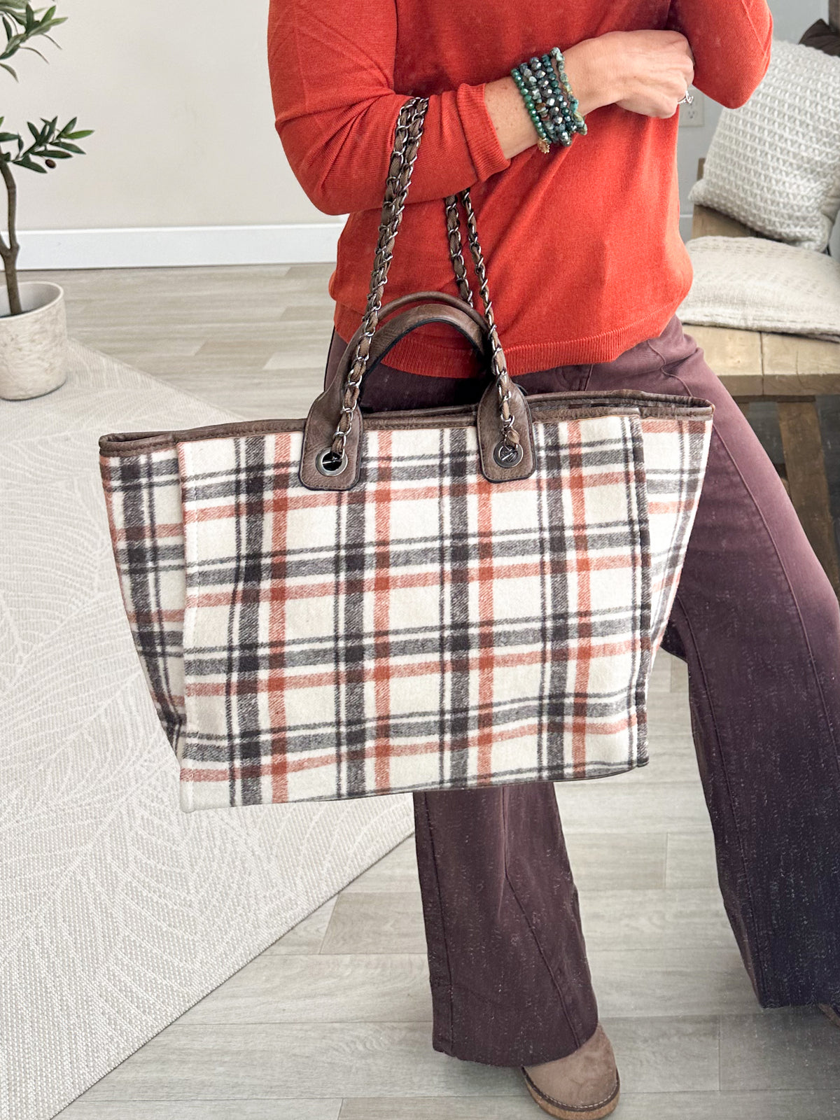 Chain Strap Satchel Bag