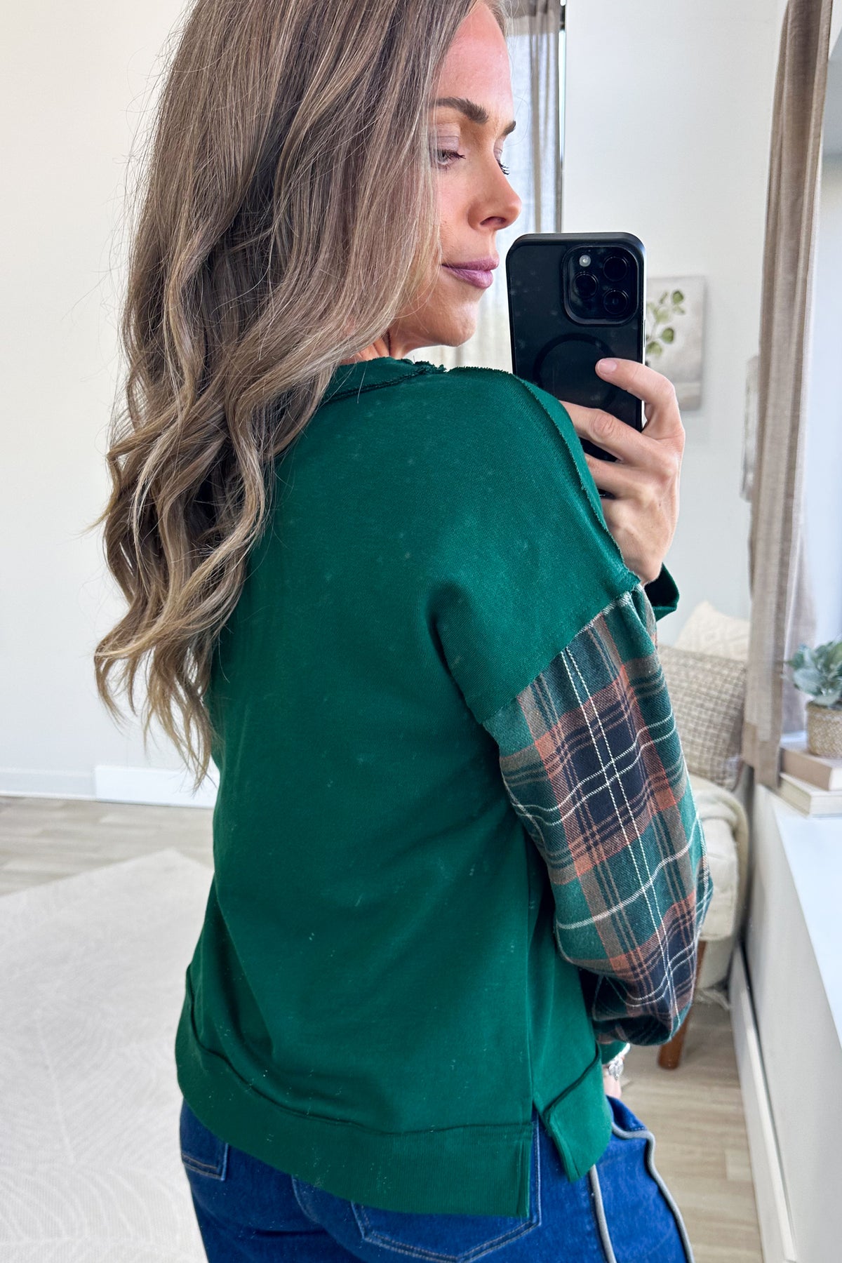 Staccato Side Slit French Terry Mix Top