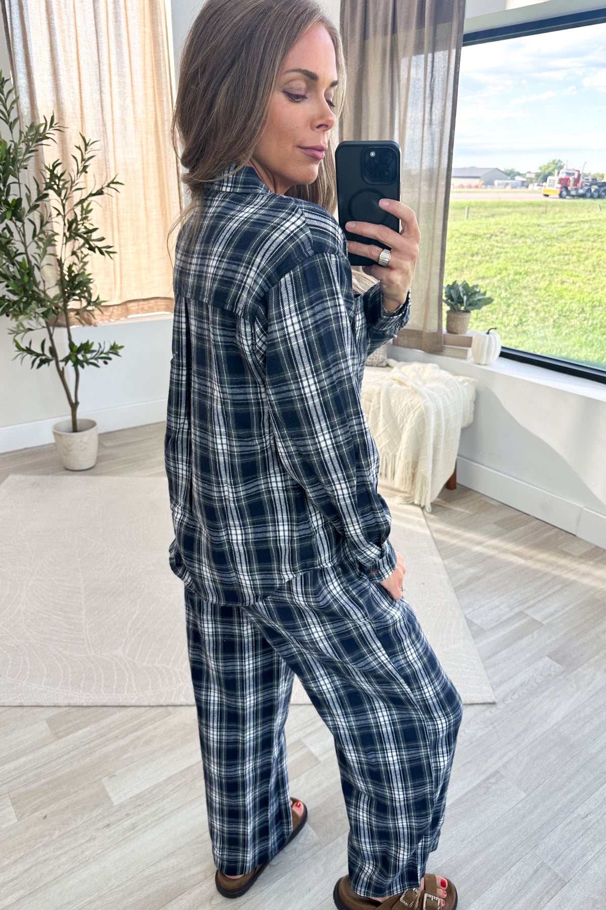 Plaid Long Sleeve Top