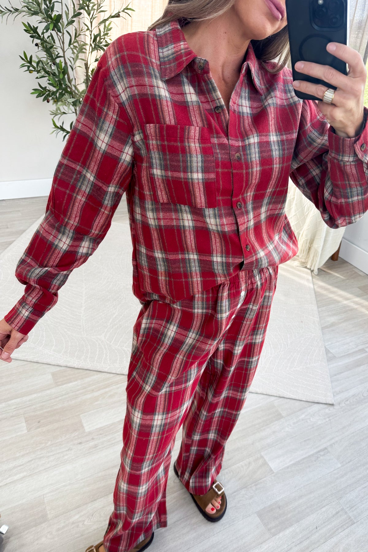 Plaid Long Sleeve Top