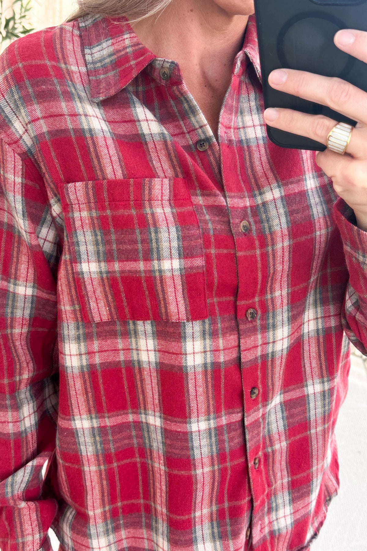 Plaid Long Sleeve Top