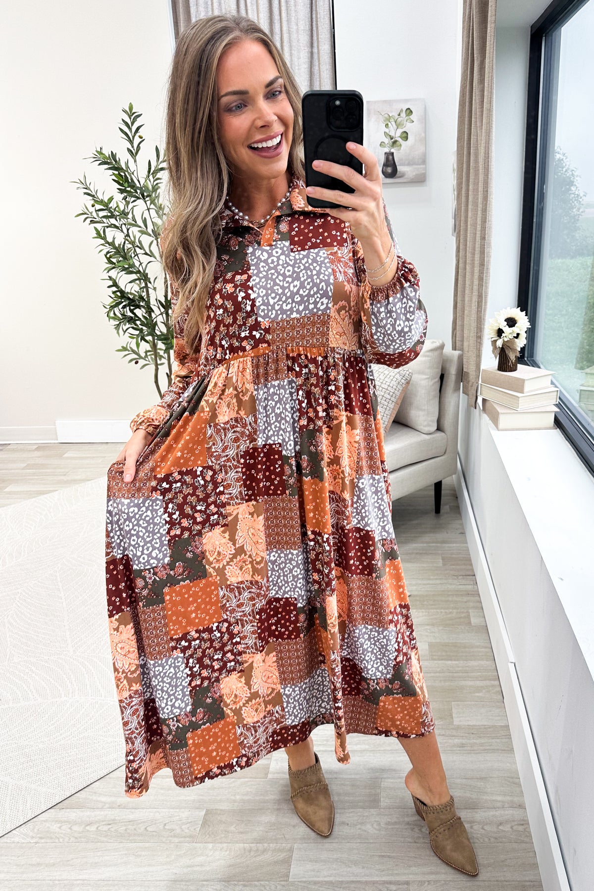 Sienna Floral Paisley Patchwork Babydoll Dress