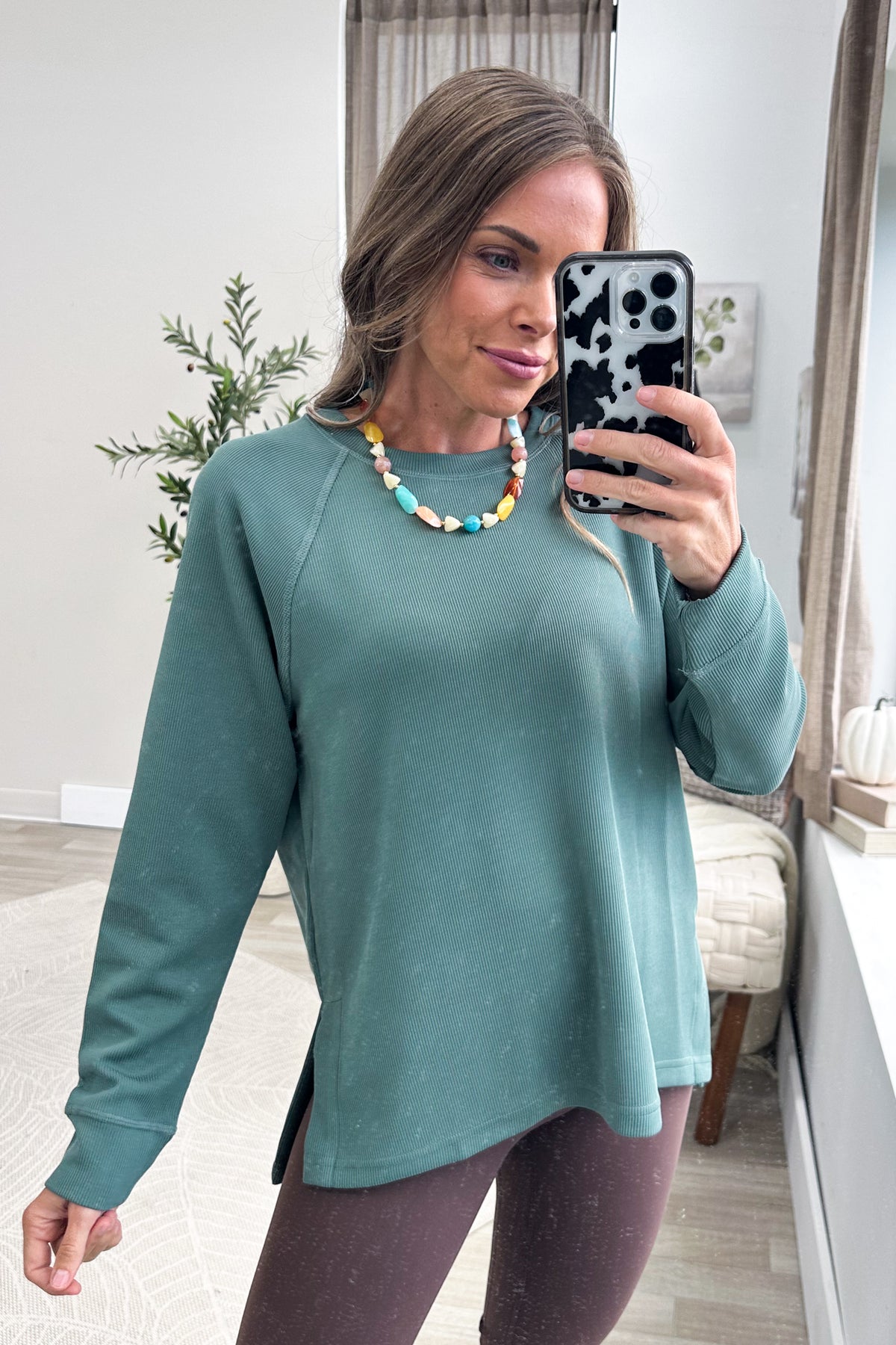 Luxe Rib Raglan Long Sleeve Knit Top