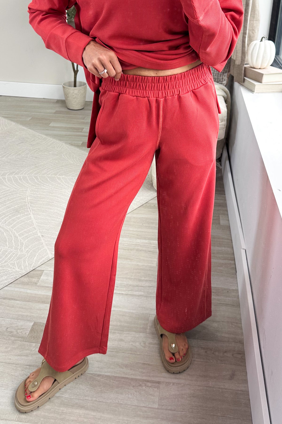 Luxe Ribbed Wide Leg Pants