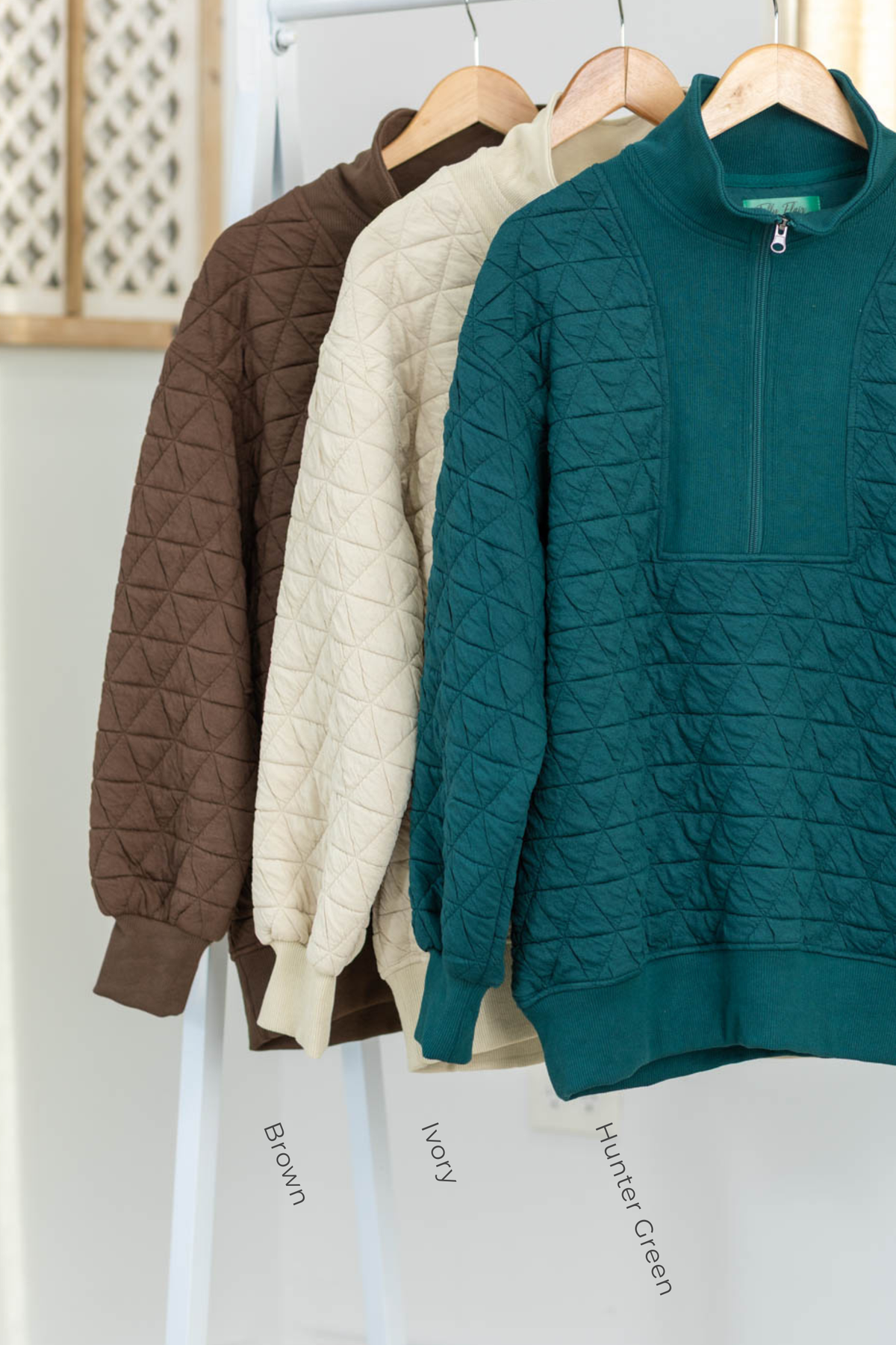 Zip It Up Quilted Pullover by Filly Flair
