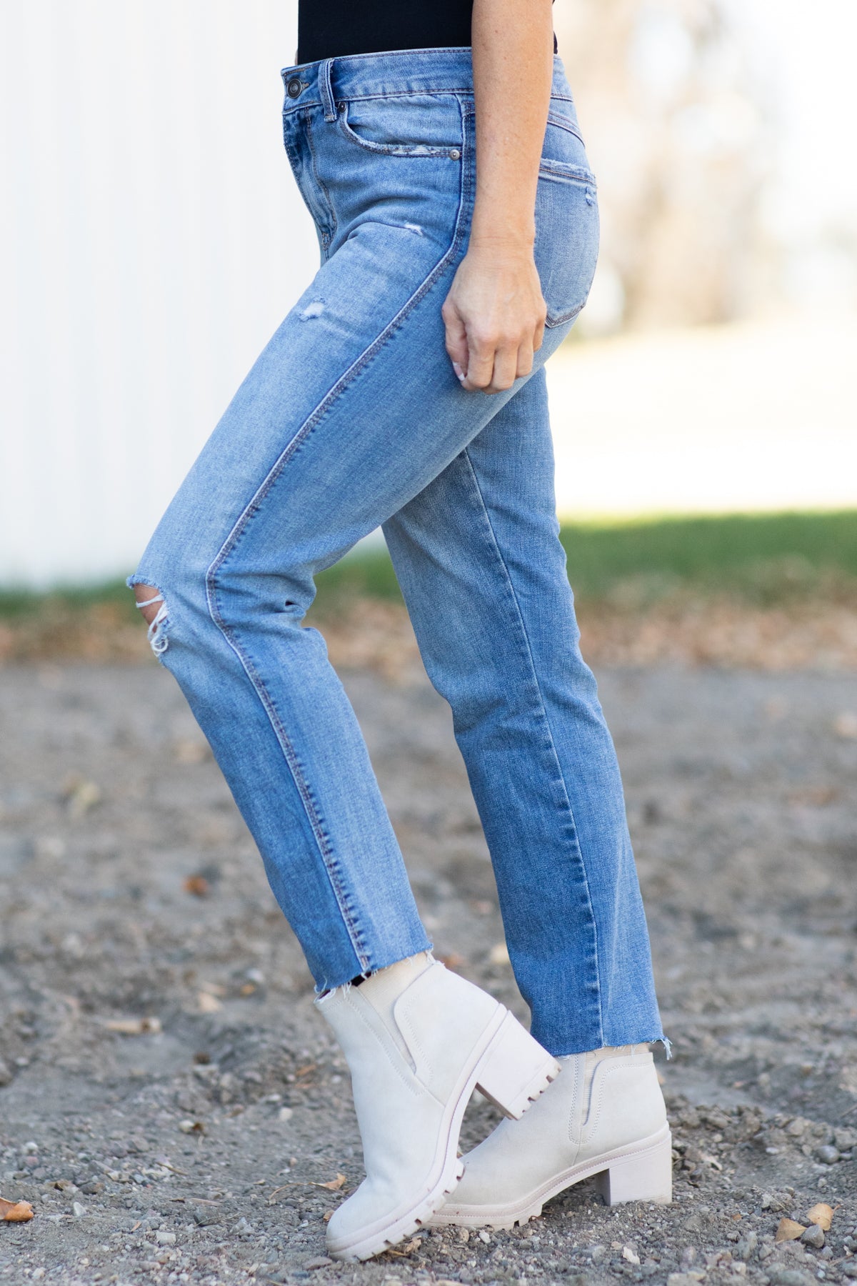 Artsal High Rise Slim Straight Ankle Jeans - Filly Flair