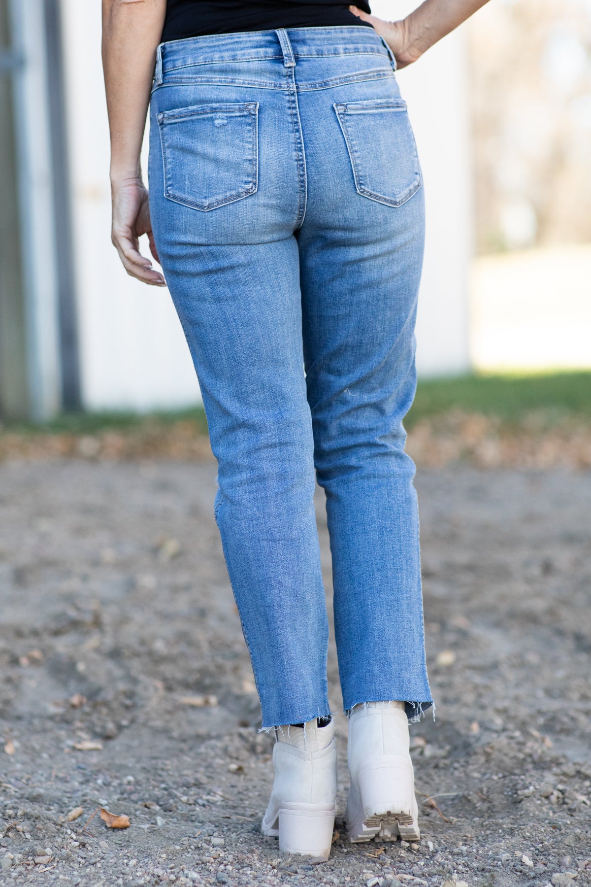 Artsal High Rise Slim Straight Ankle Jeans - Filly Flair